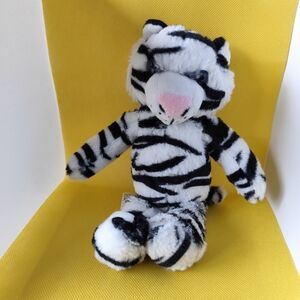 4/$50⭐️Kinder Surprise Tiger White & Black Striped 9.5" tall Plush